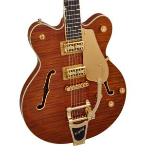 Gretsch Electromatic LTD Flame Okoume Broadkaster Double-Cut with Bigsby, Roundup Orange