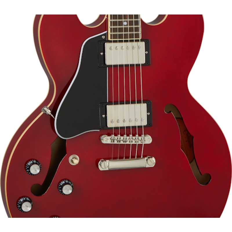 Epiphone Inspired By Gibson ES335 Double-cut Semi-hollow Body Electric Guitar in Cherry Finish, LEFTHANDED (EIES335LCHNH1) - Image 2