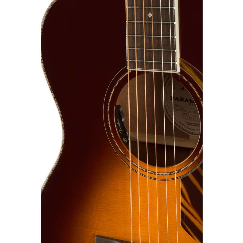 Fender PD-220E Dreadnought, 3-Color Vintage Sunburst (0970310303) PD220E - Image 8