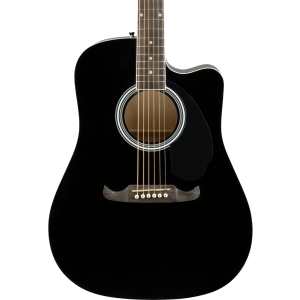 Fender FA-125CE Electro-Acoustic Dreadnought, Black (0972713506) FA125CE