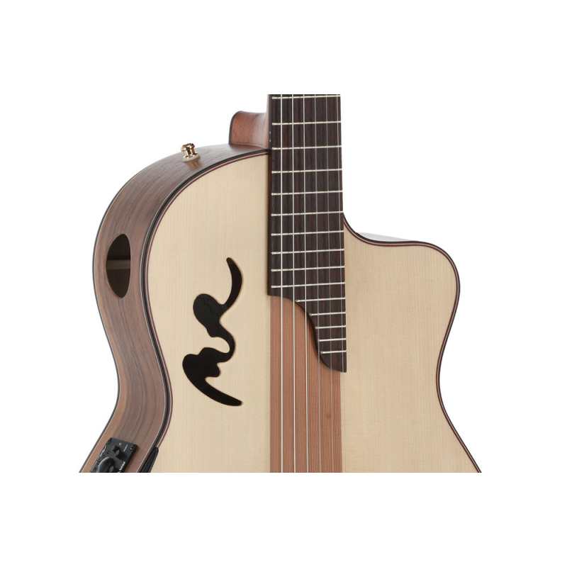 Manuel Rodriguez Café Cortado E-Acoustic Classical Guitar Curly Walnut (501464) - Image 4