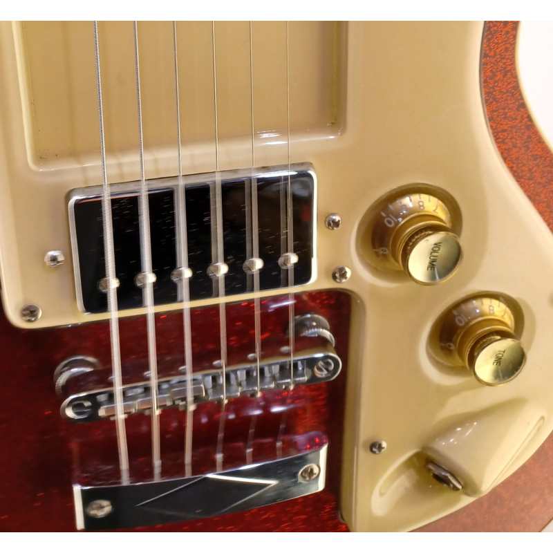 Italia Maranello Classic Electric Guitar, Red Sparkle, Secondhand - Image 12