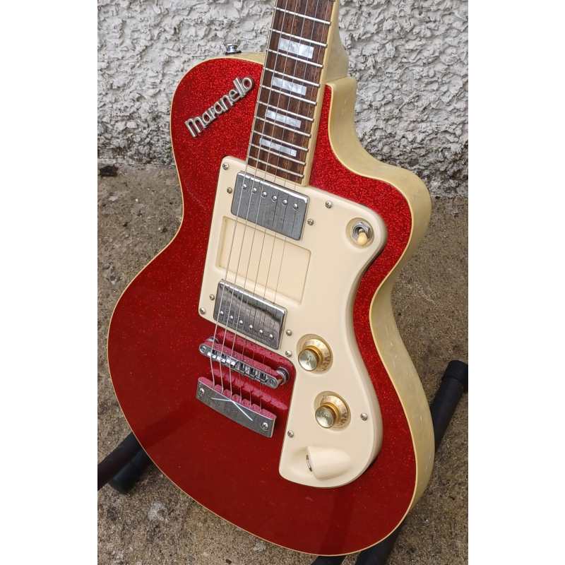 Italia Maranello Classic Electric Guitar, Red Sparkle, Secondhand - Image 3