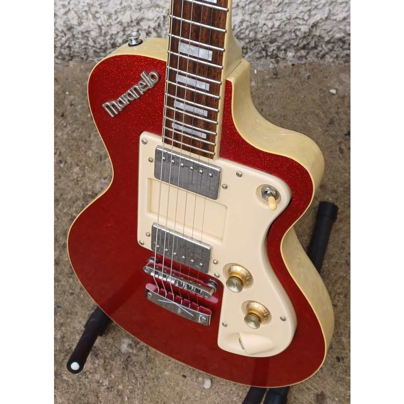 Italia Maranello Classic Electric Guitar, Red Sparkle, Secondhand - Image 4