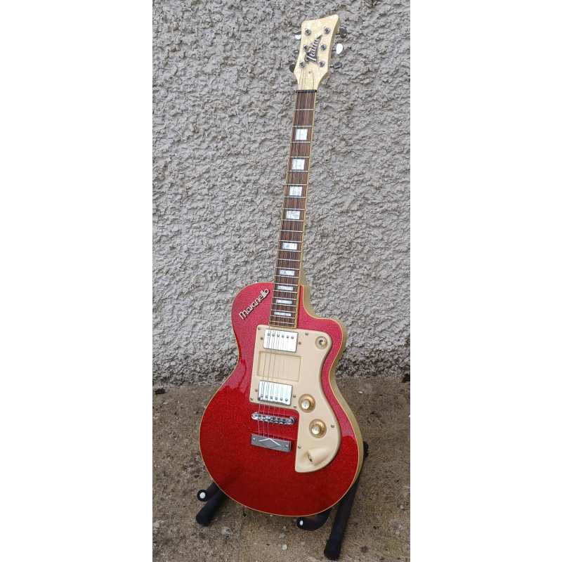 Italia Maranello Classic Electric Guitar, Red Sparkle, Secondhand - Image 5