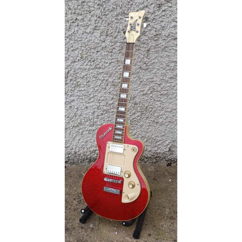Italia Maranello Classic Electric Guitar, Red Sparkle, Secondhand - Image 6