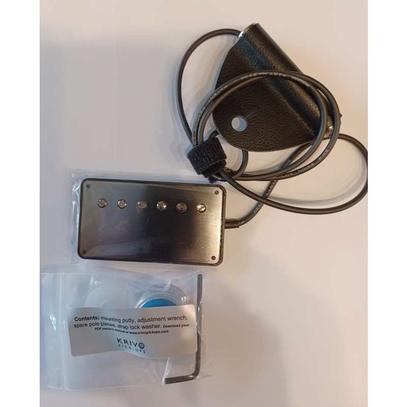 Krivo Universal Mini Humbucker Pickup (Brushed Nickel) - For Most Stringed Instruments (New Finish) - Image 3