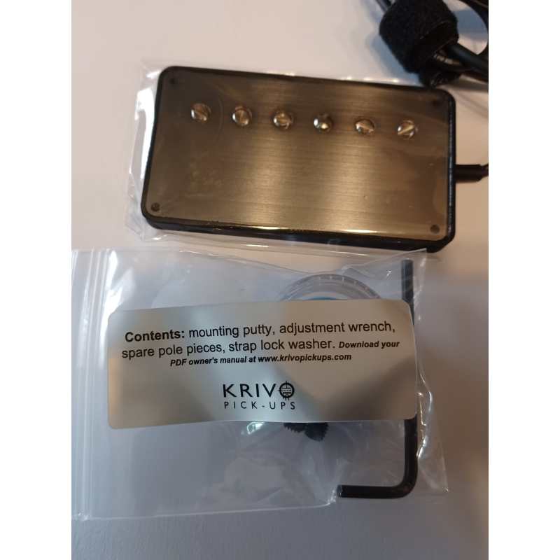 Krivo Universal Mini Humbucker Pickup (Brushed Nickel) - For Most Stringed Instruments (New Finish)