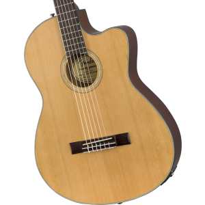 Fender CN-140SCE Nylon Thinline, Walnut Fingerboard, Natural w/Case (CN140SCE)