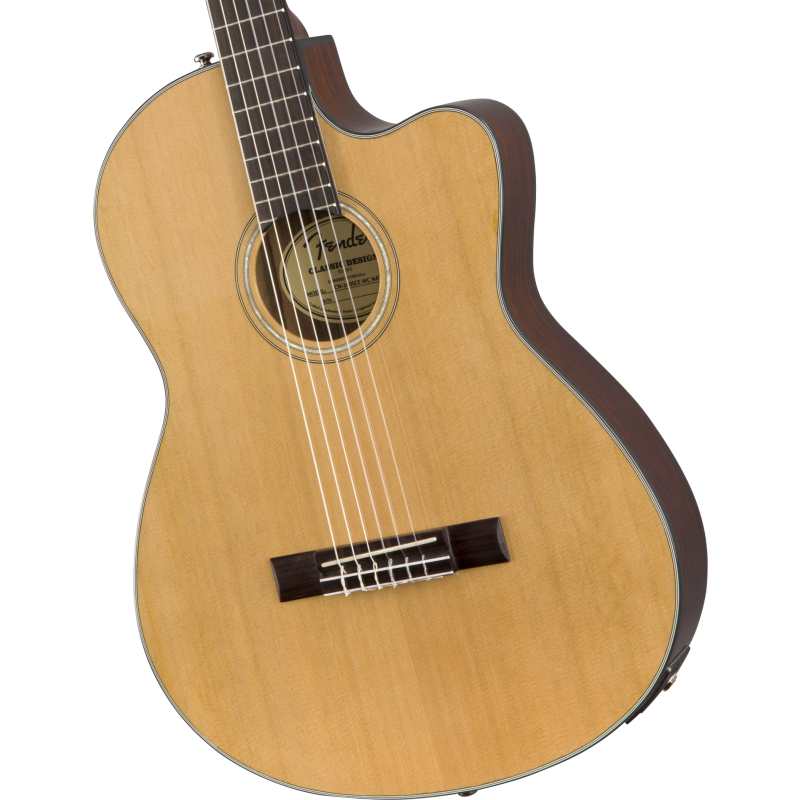 Fender CN-140SCE Nylon Thinline, Walnut Fingerboard, Natural w/Case (CN140SCE)
