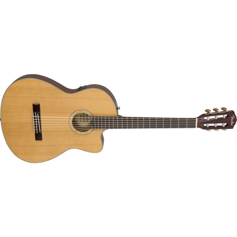 Fender CN-140SCE Nylon Thinline, Walnut Fingerboard, Natural w/Case (CN140SCE) - Image 2