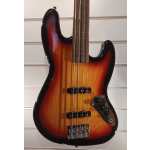Harley Benton JB-40FL Fretless 4-String Bass, in Sunburst, Secondhand