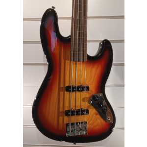 Harley Benton JB-40FL Fretless 4-String Bass, in Sunburst, Secondhand