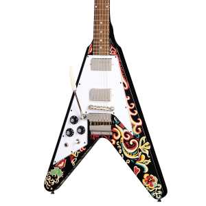 Epiphone Jimi Hendrix "Love Drops" Flying V, Ebony, LEFTHANDED