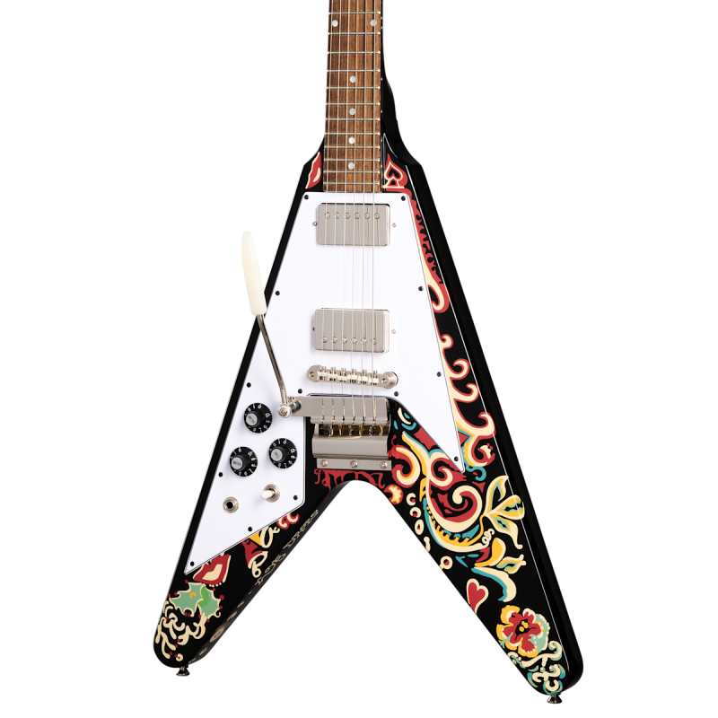 Epiphone Jimi Hendrix "Love Drops" Flying V, Ebony, LEFTHANDED