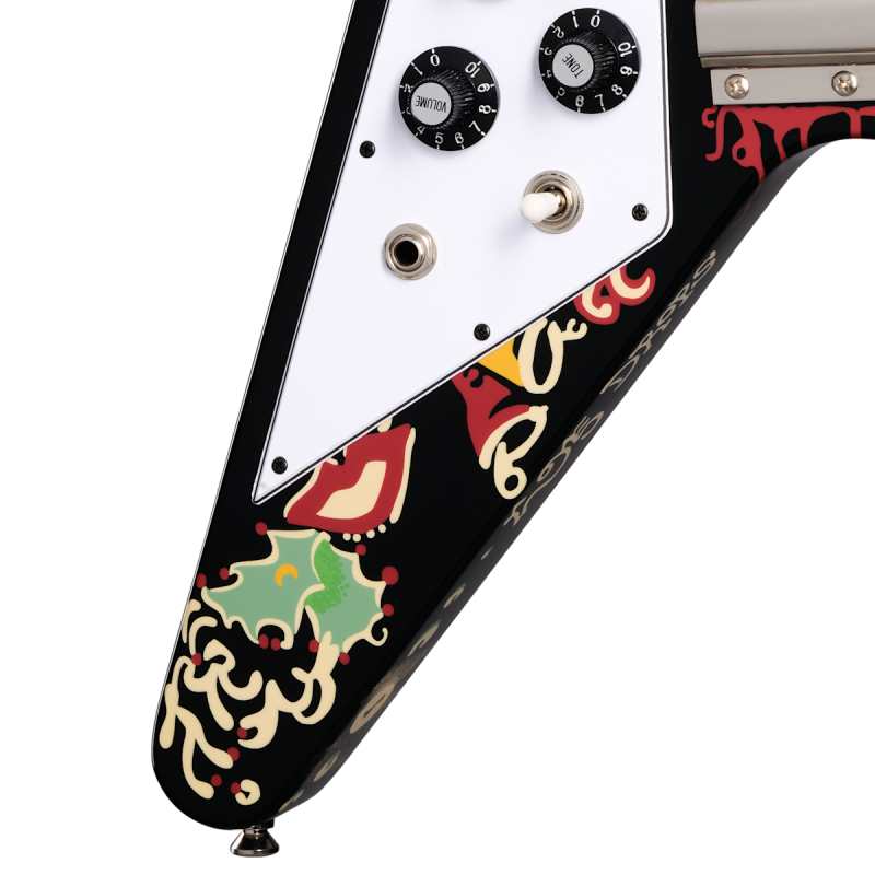 Epiphone Jimi Hendrix "Love Drops" Flying V, Ebony, LEFTHANDED - Image 8