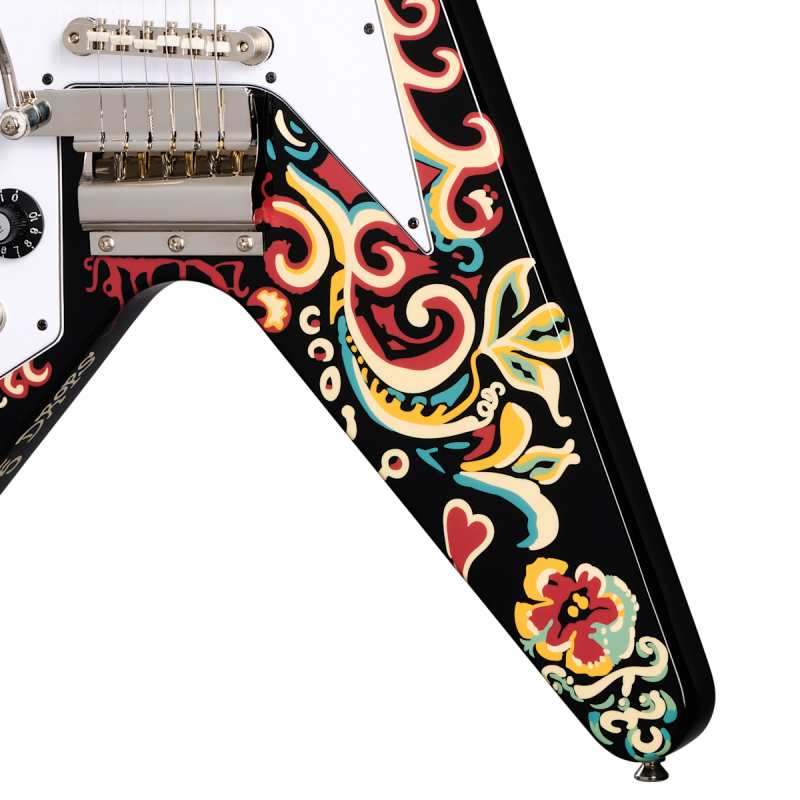 Epiphone Jimi Hendrix "Love Drops" Flying V, Ebony, LEFTHANDED - Image 9