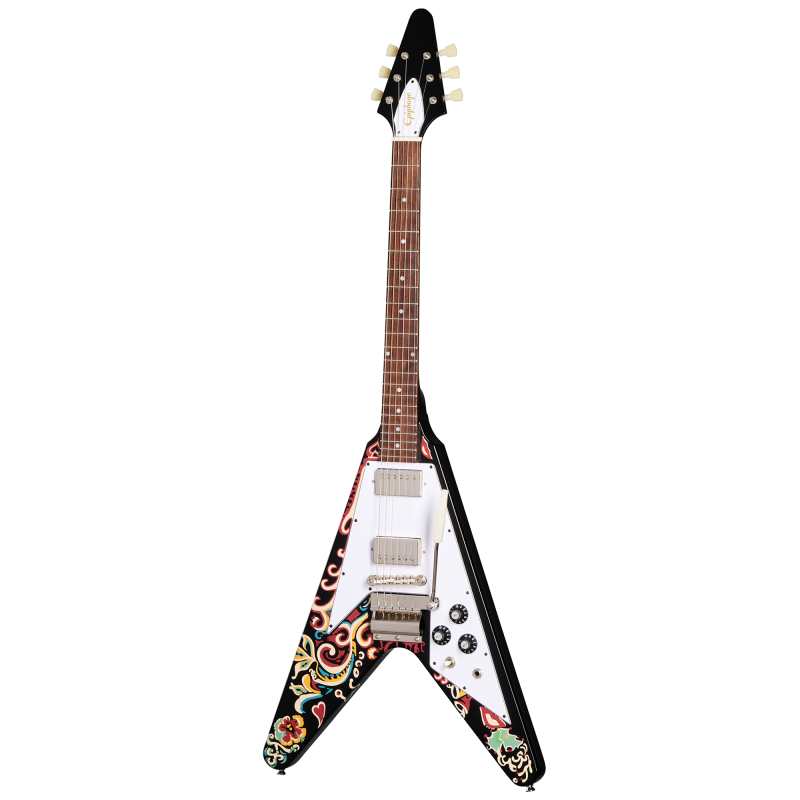 Epiphone Jimi Hendrix "Love Drops" Flying V, Ebony - Image 2